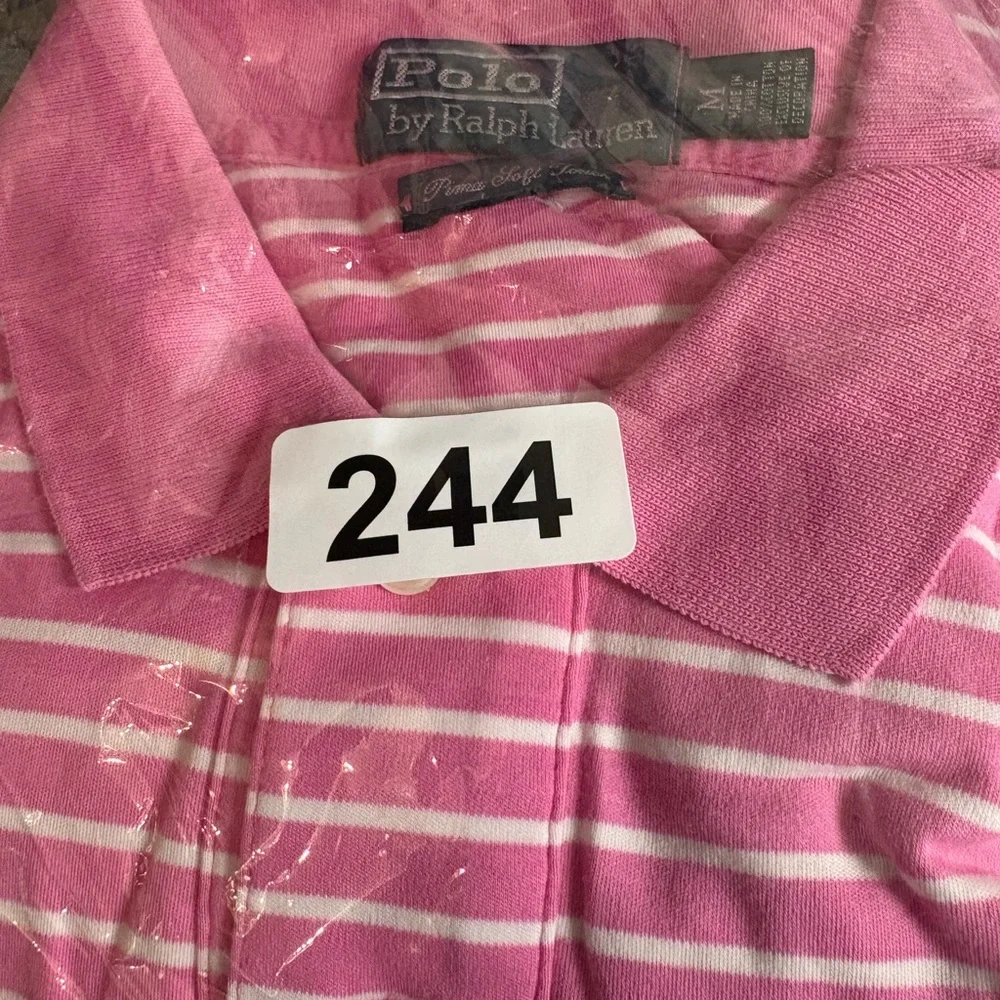 Ralph Lauren Men’s Pink and‎ White Polo Shirt size Medium